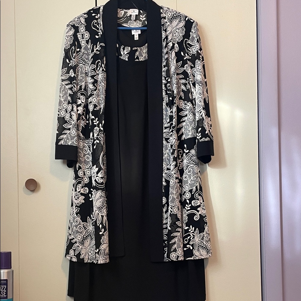 Dress Barn Black and White Floral Dress